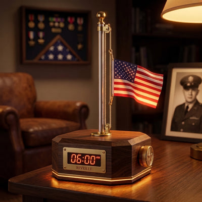 The First Call — Reveille Flagpole Alarm Clock
