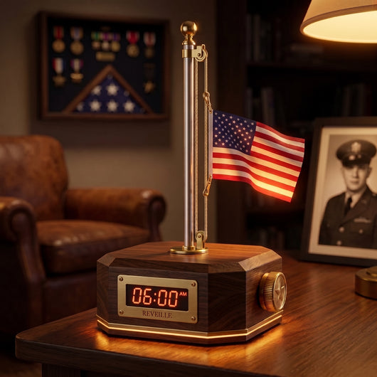 The First Call — Reveille Flagpole Alarm Clock